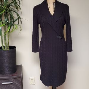 Black Knitted w/V-Neck Calvin Kline Dress